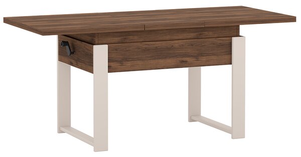 Rozkládací polohovací konferenční stolek HOGO 3v1 | 120-157x62,5-74,5x67 cm | síla horní desky 32 mm | ořech/nohy kašmír