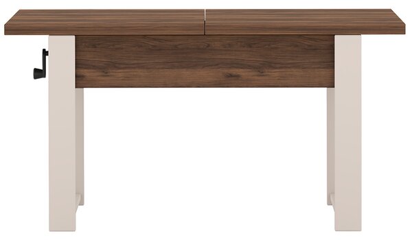 Rozkládací polohovací konferenční stolek HOGO 3v1 | 120-157x62,5-74,5x67 cm | síla horní desky 32 mm | ořech/nohy kašmír