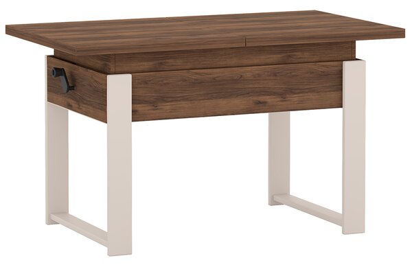 Rozkládací polohovací konferenční stolek HOGO 3v1 | 120-157x62,5-74,5x67 cm | síla horní desky 32 mm | ořech/nohy kašmír