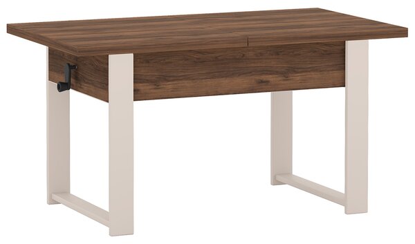 Rozkládací polohovací konferenční stolek HOGO 3v1 | 120-157x62,5-74,5x67 cm | síla horní desky 32 mm | ořech/nohy kašmír