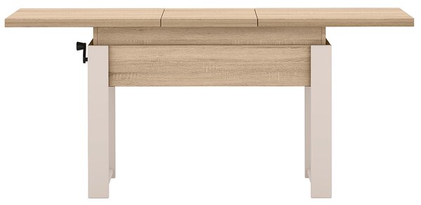 Rozkládací polohovací konferenční stolek HOGO 3v1 | 120-157x62,5-74,5x67 cm | síla horní desky 32 mm | dub sonoma/nohy kašmír