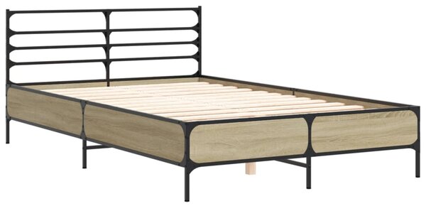 Rám postele dub sonoma 120 x 190 cm kompozitní dřevo a kov 3280068