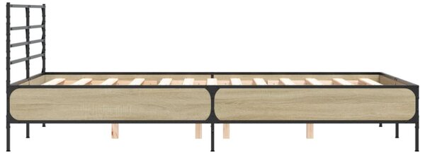 Rám postele dub sonoma 120 x 190 cm kompozitní dřevo a kov 3280068