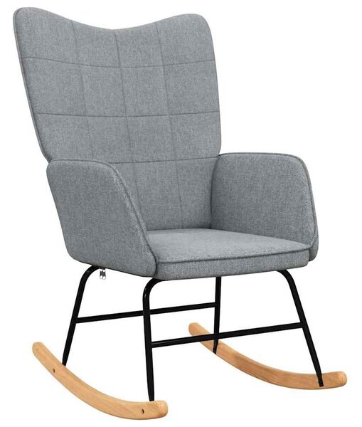 Houpací křeslo se stoličkou světle šedé textil 328018