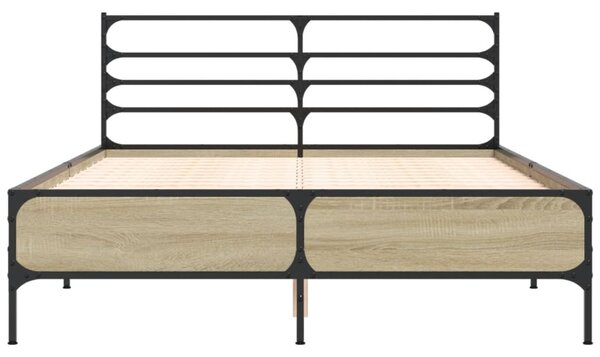 Rám postele dub sonoma 120 x 190 cm kompozitní dřevo a kov 3280068