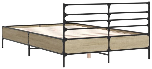 Rám postele dub sonoma 120 x 190 cm kompozitní dřevo a kov 3280068