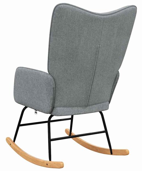Houpací křeslo světle šedé textil 328007
