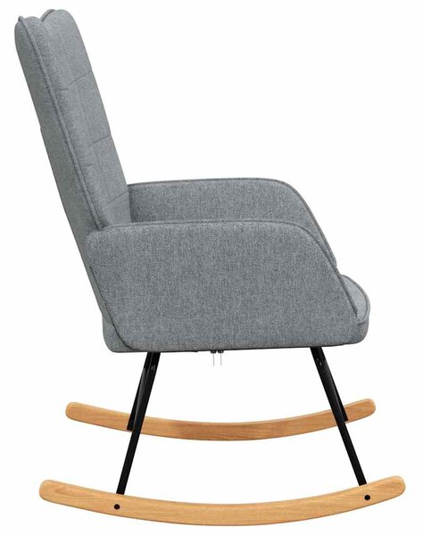 Houpací křeslo světle šedé textil 328007