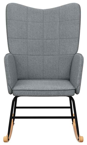Houpací křeslo světle šedé textil 328007