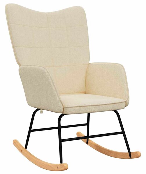 Houpací křeslo krémové textil 328009
