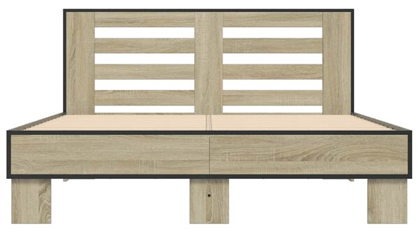 Rám postele dub sonoma 120 x 200 cm kompozitní dřevo a kov 3280108