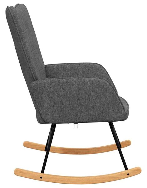 Houpací křeslo tmavě šedé textil 328008