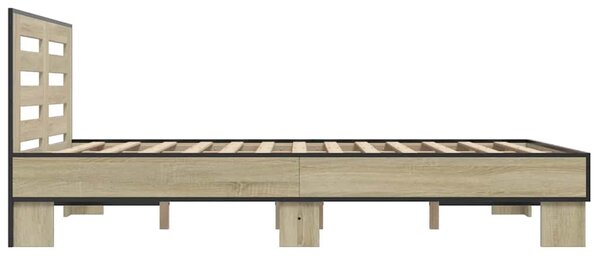 Rám postele dub sonoma 120 x 200 cm kompozitní dřevo a kov 3280108