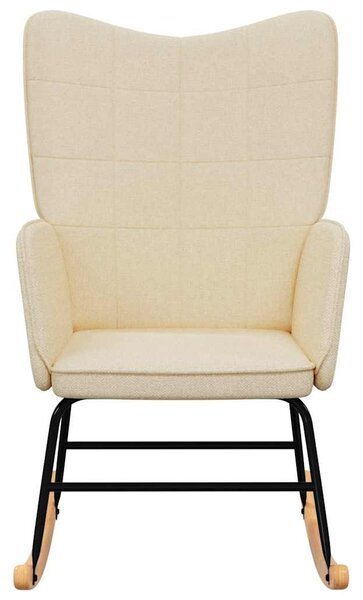 Houpací křeslo krémové textil 328009