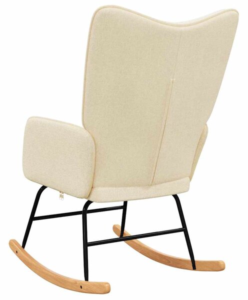 Houpací křeslo krémové textil 328009