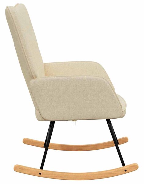 Houpací křeslo krémové textil 328009