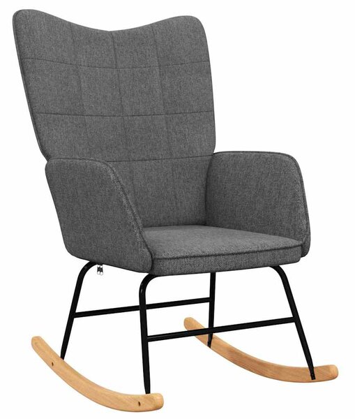 Houpací křeslo tmavě šedé textil 328008