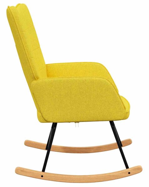 Houpací křeslo hořčicově žluté textil 328014