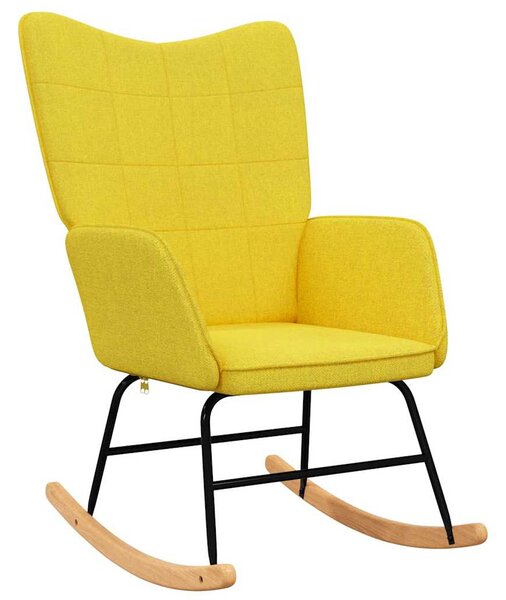 Houpací křeslo hořčicově žluté textil 328014