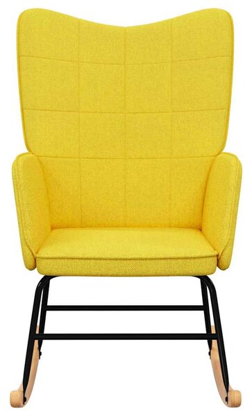 Houpací křeslo hořčicově žluté textil 328014