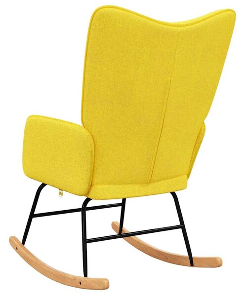 Houpací křeslo hořčicově žluté textil 328014