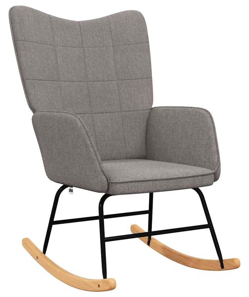 Houpací křeslo se stoličkou taupe textil 328027