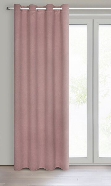 ZATEMŇOVACÍ ZÁVES NA KROUŽCÍCH AMARO 140X250 CM TMAVĚŘŮŽOVÁ