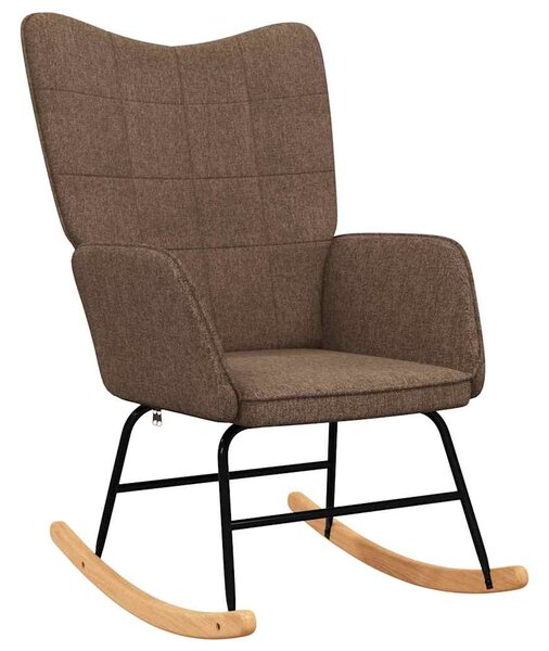 Houpací křeslo se stoličkou hnědé textil 328021