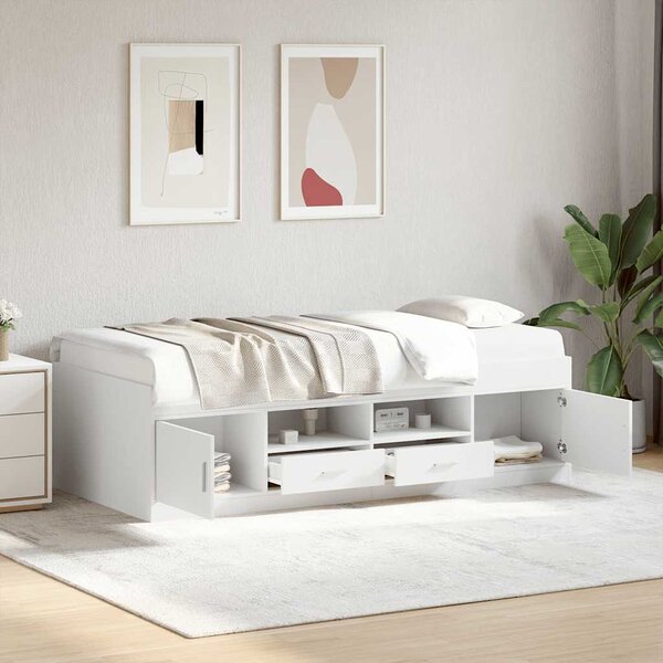 Válenda se zásuvkami bez matrace bílá 100 x 200 cm 3280237