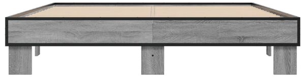Rám postele šedý sonoma 150 x 200 cm kompozitní dřevo a kov 3280235
