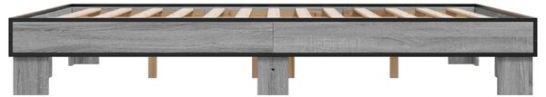 Rám postele šedý sonoma 150 x 200 cm kompozitní dřevo a kov 3280235