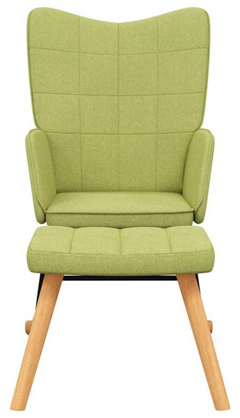Houpací křeslo se stoličkou zelené textil 328023