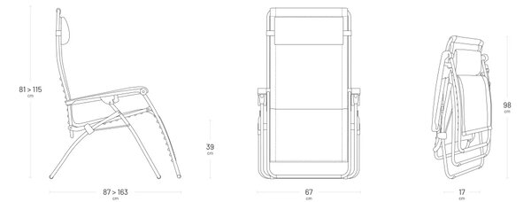 Zvýhodněná sada: 2 relaxační křesla Lafuma RSXA Clip LightComfort šedá Ombre (vel. standard a XL)