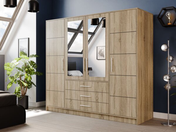 Šatní skříň Lily D4, Barva: dub sonoma, Nástavec: Ano 5903211157219
