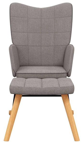 Houpací křeslo se stoličkou taupe textil 328027