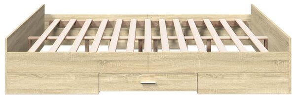Rám postele se zásuvkami dub sonoma 200x200 cm kompozitní dřevo 3280267