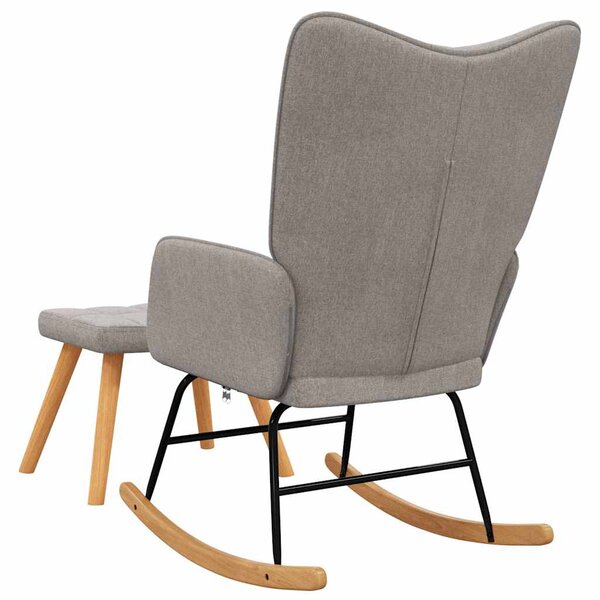 Houpací křeslo se stoličkou taupe textil 328027