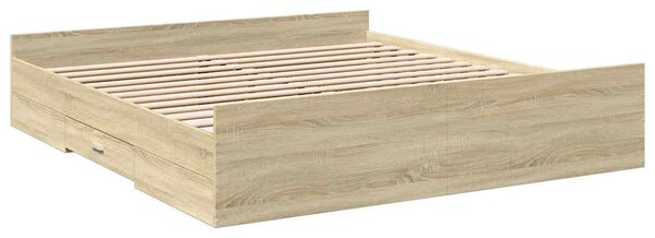 Rám postele se zásuvkami dub sonoma 200x200 cm kompozitní dřevo 3280267