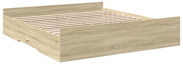 Rám postele se zásuvkami dub sonoma 180x200 cm kompozitní dřevo 3280274