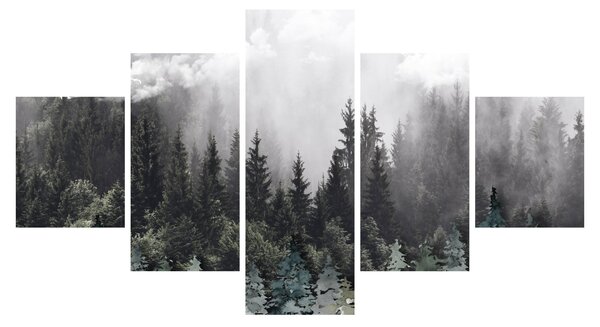 Obraz - Les s ilustrovanými prvky (125x70 cm)