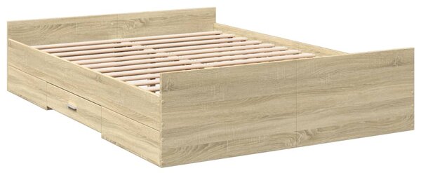 Rám postele se zásuvkami dub sonoma 140x190 cm kompozitní dřevo 3280309