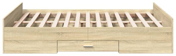 Rám postele se zásuvkami dub sonoma 140x190 cm kompozitní dřevo 3280309