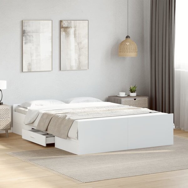 Rám postele se zásuvkami bílý 120 x 190 cm kompozitní dřevo 3280321