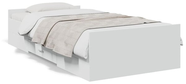 Rám postele se zásuvkami bílý 90 x 190 cm kompozitní dřevo 3280342