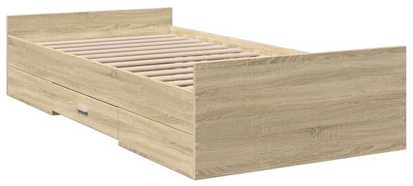 Rám postele se zásuvkami dub sonoma 90x200 cm kompozitní dřevo 3280337