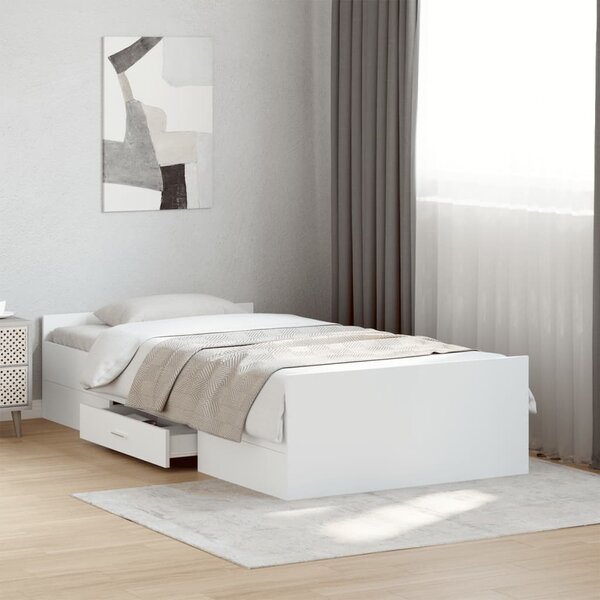 Rám postele se zásuvkami bílý 90 x 190 cm kompozitní dřevo 3280342