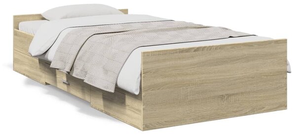 Rám postele se zásuvkami dub sonoma 90x200 cm kompozitní dřevo 3280337