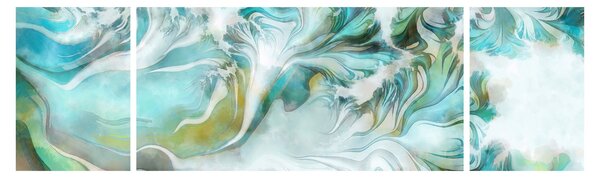 Obraz - Malba abstraktních vzorů (170x50 cm)