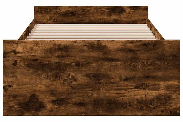 Rám postele se zásuvkami kouřový dub 75x190 cm kompozitní dřevo 3280353