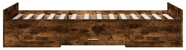 Rám postele se zásuvkami kouřový dub 75x190 cm kompozitní dřevo 3280353